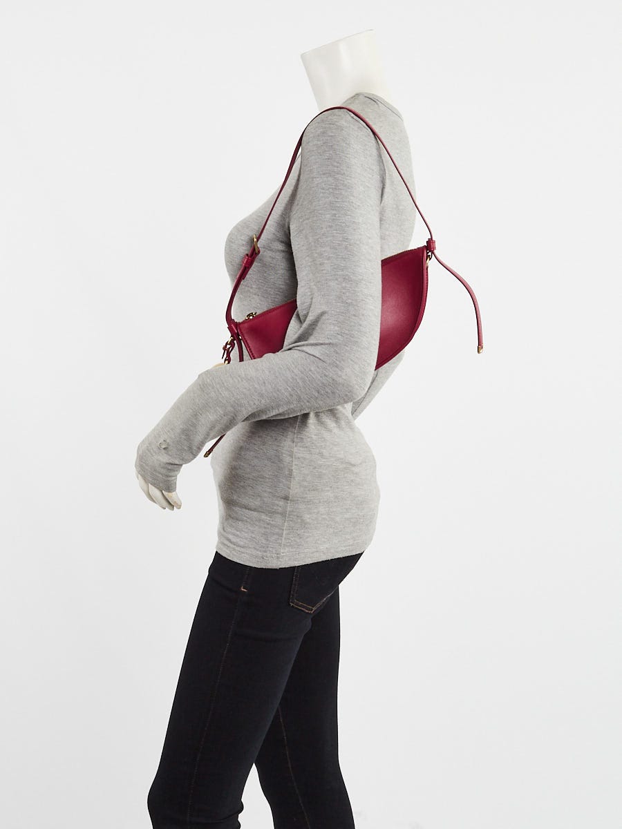 Burberry Ripple Red Smooth Leather Small Shield Shoulder Bag