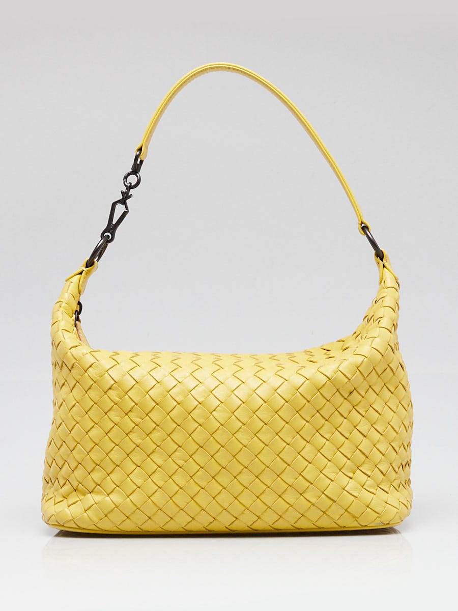 Bottega Veneta Yellow Intrecciato Woven Nappa Leather Small