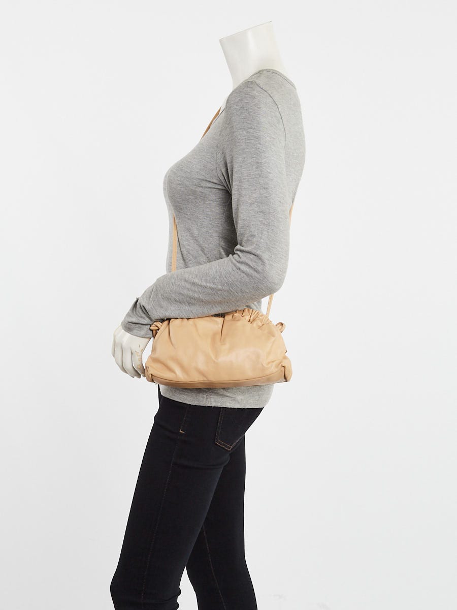 Mansur Gavriel Beige Lambskin Leather Mini Cloud Clutch Bag