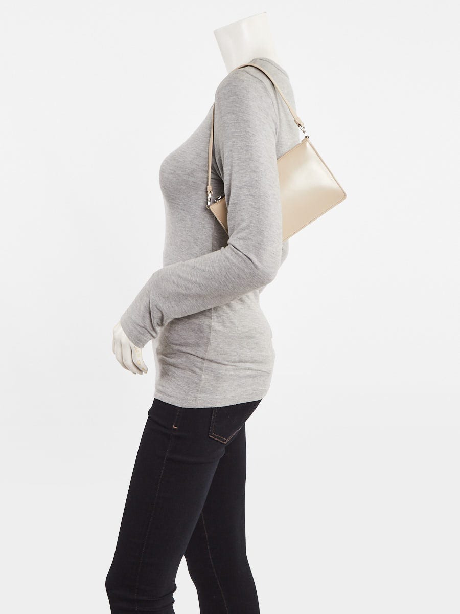 Prada Desert Beige Spazzolato Leather Mini Shoulder Bag