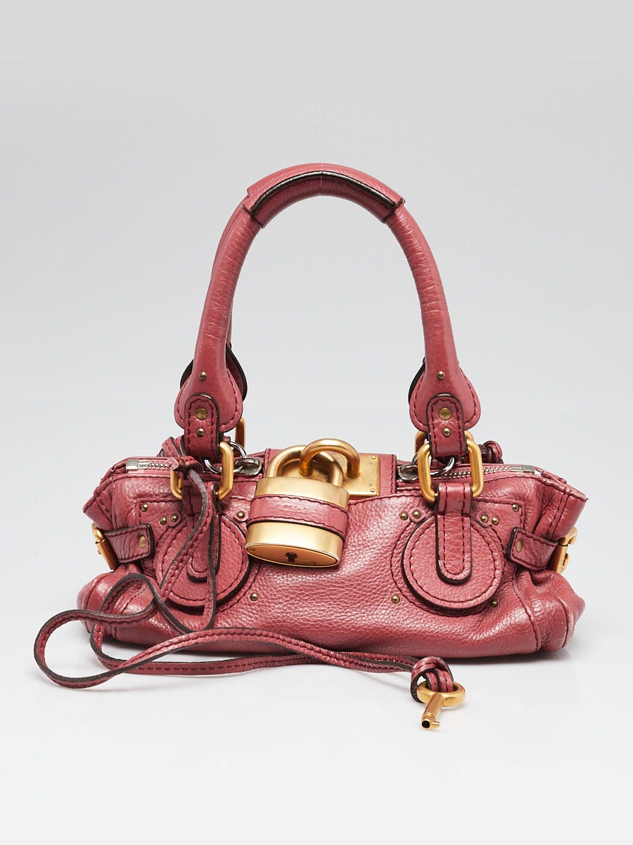 Chloe Dark Pink Leather Paddington Mini Satchel Bag | Yoogi's Closet