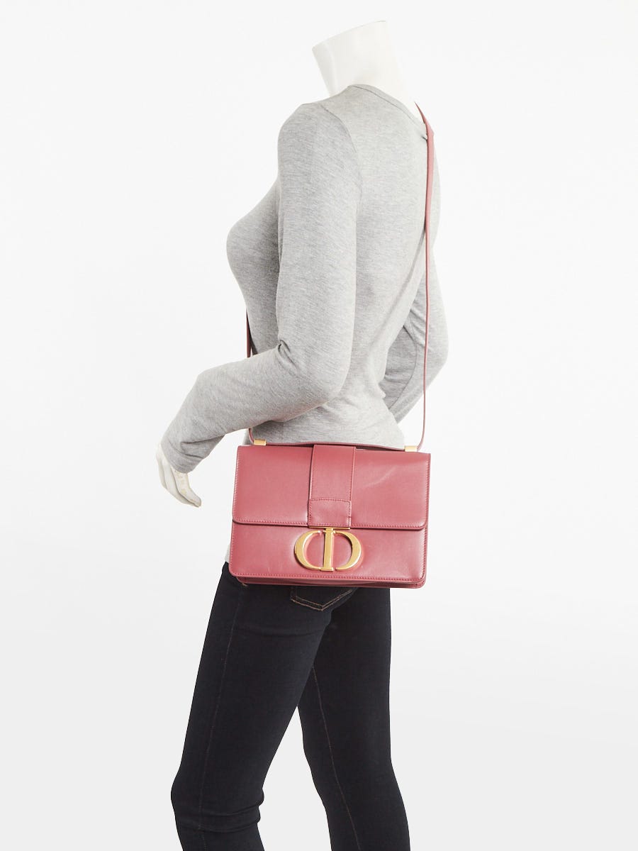 Christian Dior Dark Pink Calfskin Leather Montaigne 30 Flap Bag