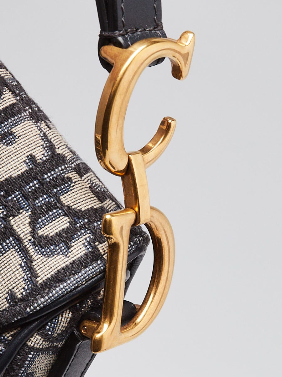 Christian Dior Blue Oblique Canvas Mini Dior Saddle Bag | Yoogi's