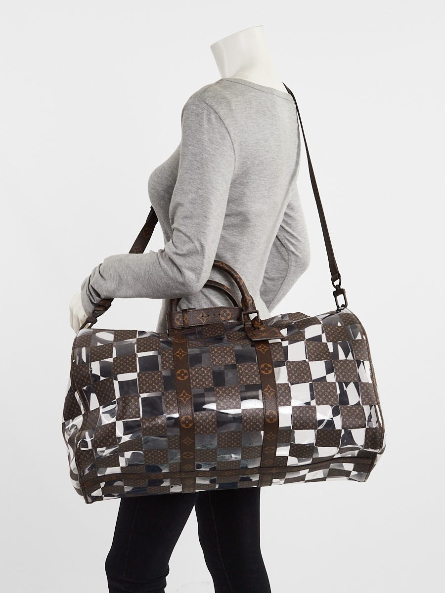 Louis Vuitton Transparent Vinyl and Monogram Canvas Chess Keepall 50 Bandouliere Bag