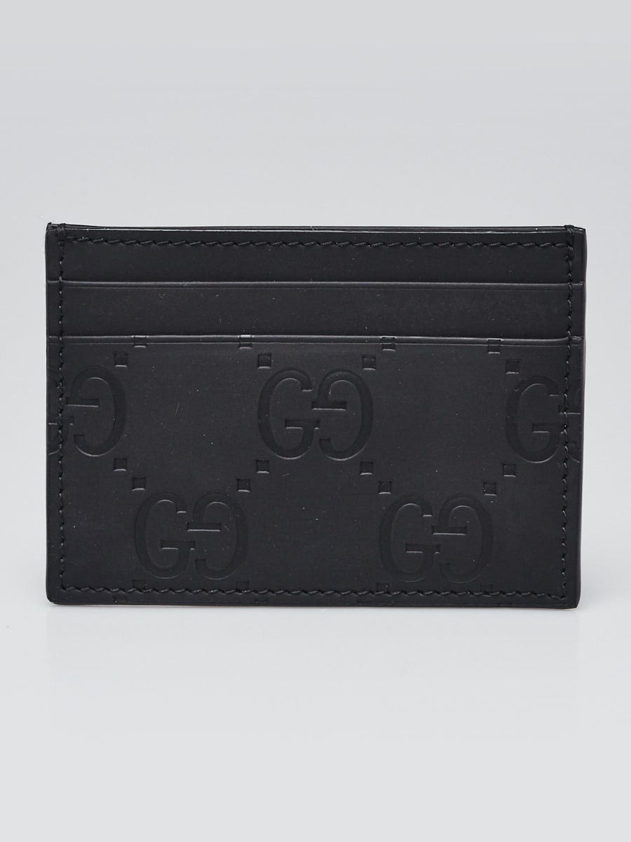 Gucci Black GG Rubber Effect Card Holder | Yoogi's Closet