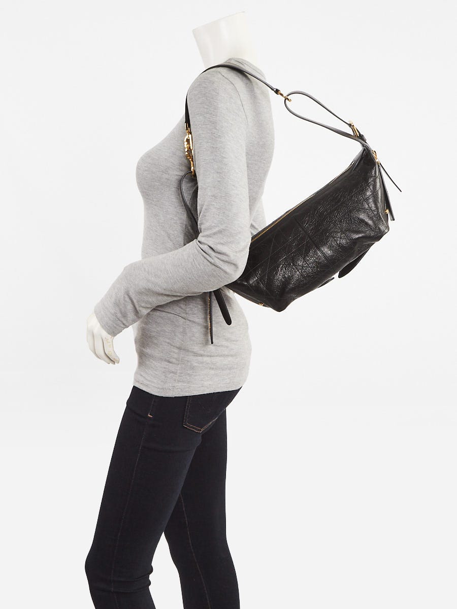 Christian Dior Black Cannage Quilted Leather Small D Journey Bag