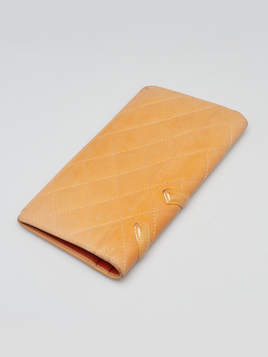 Chanel Beige Quilted Calfskin Leather Cambon Ligne L Yen Wallet
