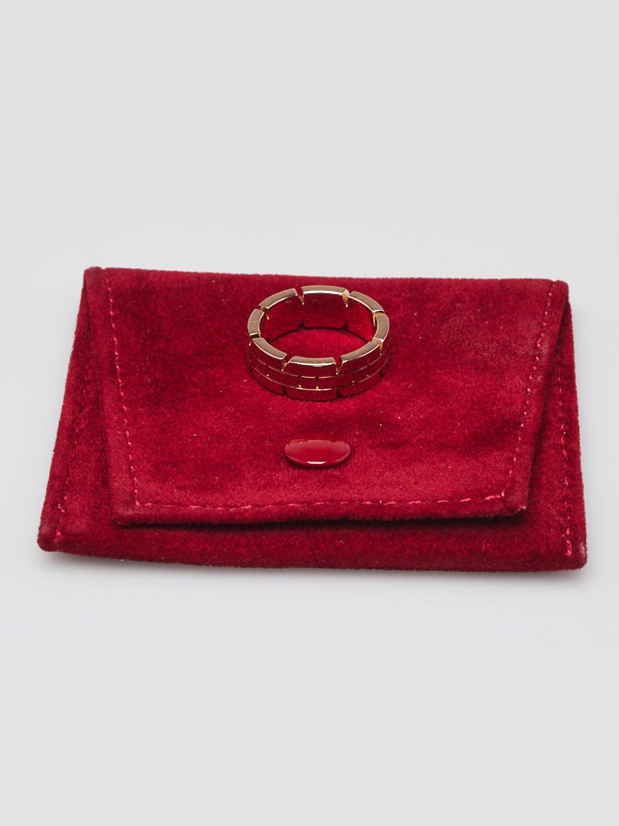 Cartier 18k Rose Gold Tank Francaise Ring Size 4.75/49