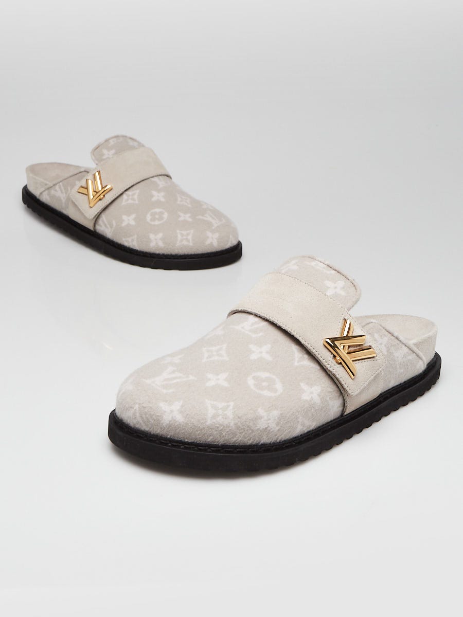 Louis Vuitton Gris Clair Monogram Wool Cosy Flat Comfort Clog