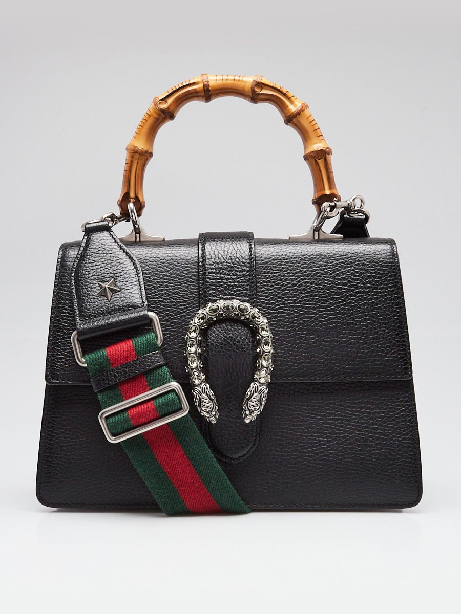 GUCCI バッグ レザーブラック GG ラバーエフェクト ミニ ショルダーバッグ ・ブラック レザー