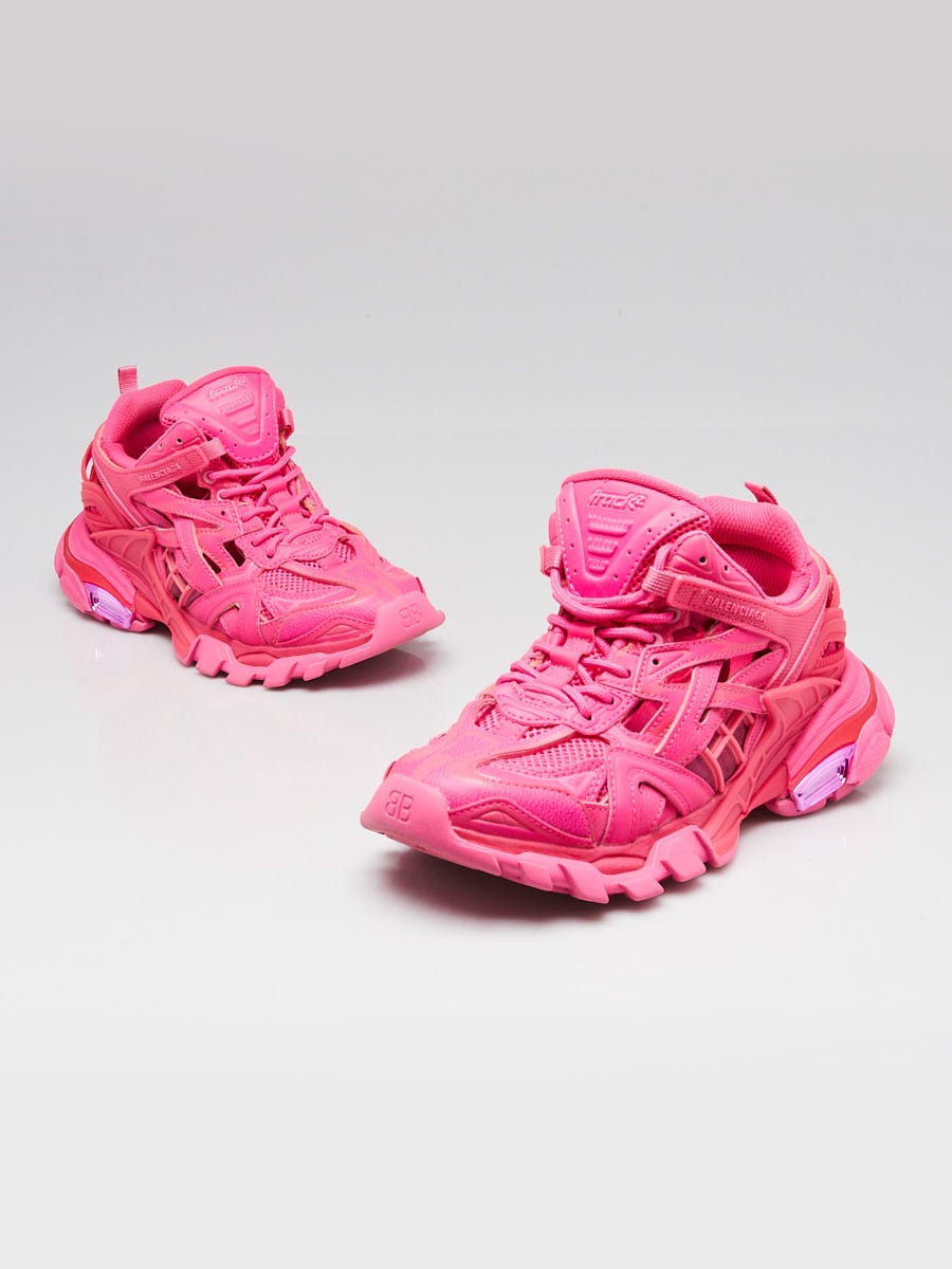 Balenciaga Pink Leather Track 2 Caged Sneaker Size 6.5/37