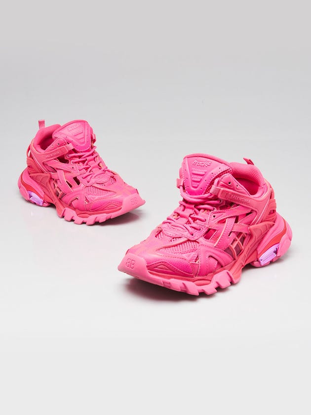Balenciaga Pink Leather Track 2 Caged Sneaker Size 6.5/37