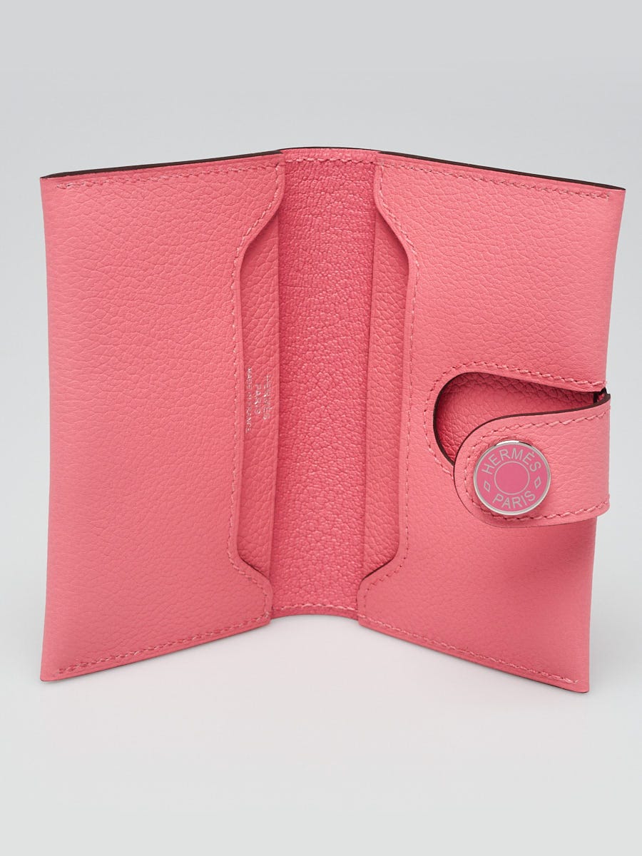Hermes Rose Azalee Evercolor Leather R.M.S. Card Holder | Yoogi's