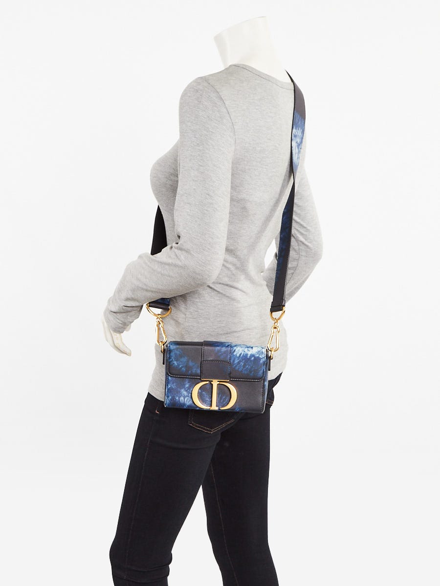 Christian Dior Blue Calfskin Leather 30 Montaigne Box Bag