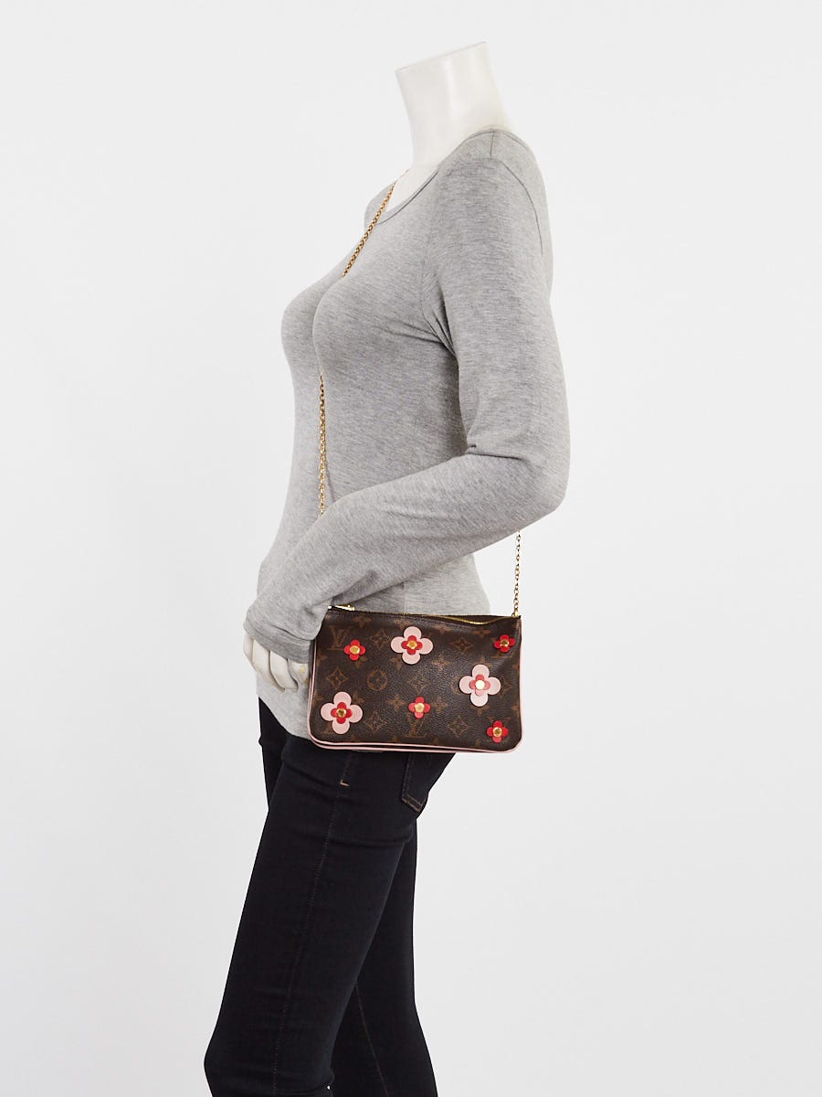 Louis Vuitton Monogram Canvas Blooming Flowers Double Zip Pochette