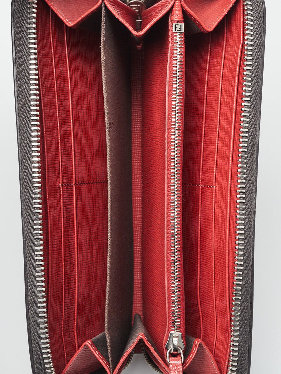 Fendi Multicolor Vitello Leather Monster Eyes Zip Around Wallet 8M0299