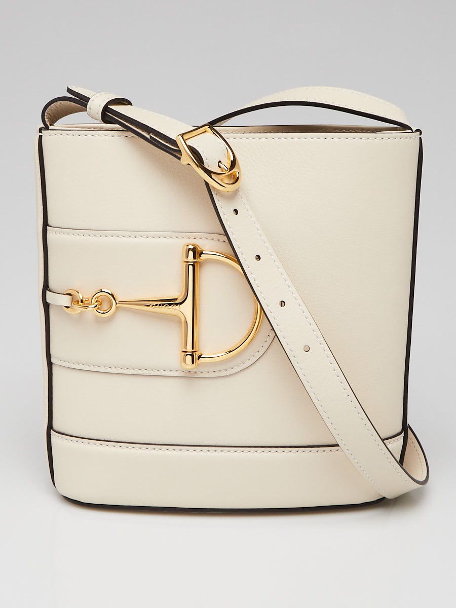Gucci White Smooth Leather Hasler Horsebit 73 Bag | Yoogi's Closet
