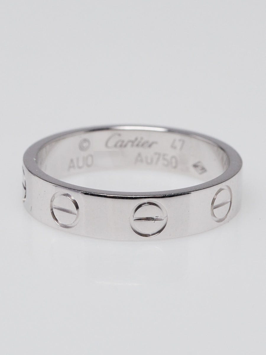 Cartier 18k White Gold Small Model LOVE Ring Size 4/47