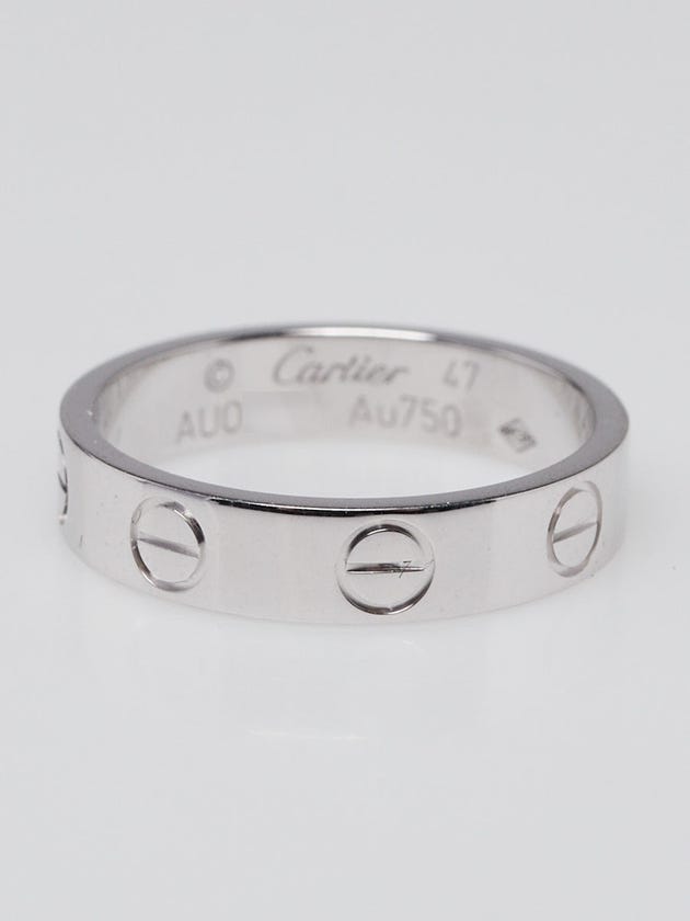 Cartier 18k White Gold Small Model LOVE Ring Size 4/47