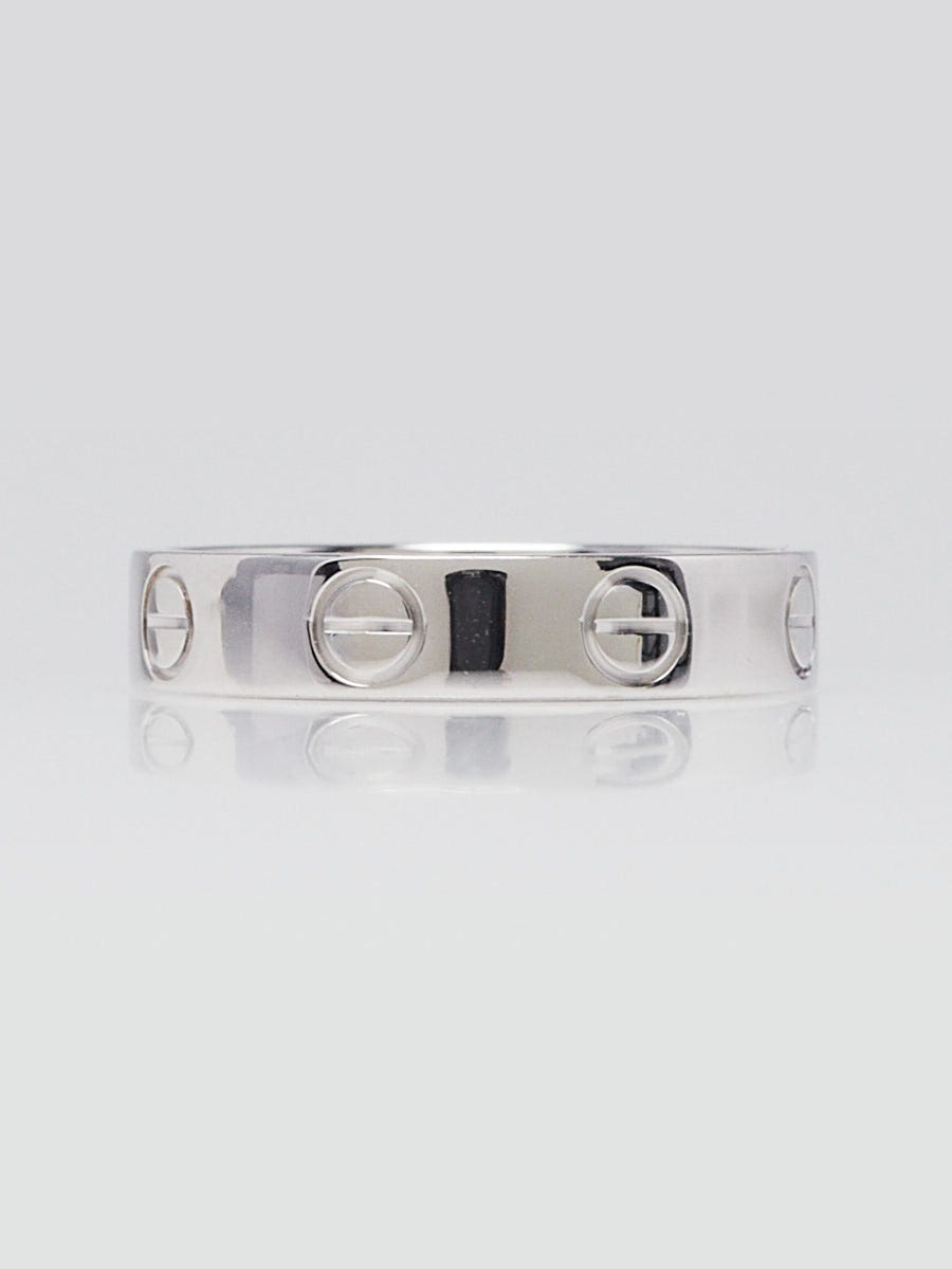 Cartier 18k White Gold Small Model LOVE Ring Size 4.5/48