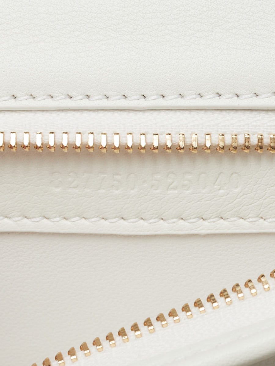 Gucci White Patent Leather Medium 1947 Diva Bamboo Top Handle Bag