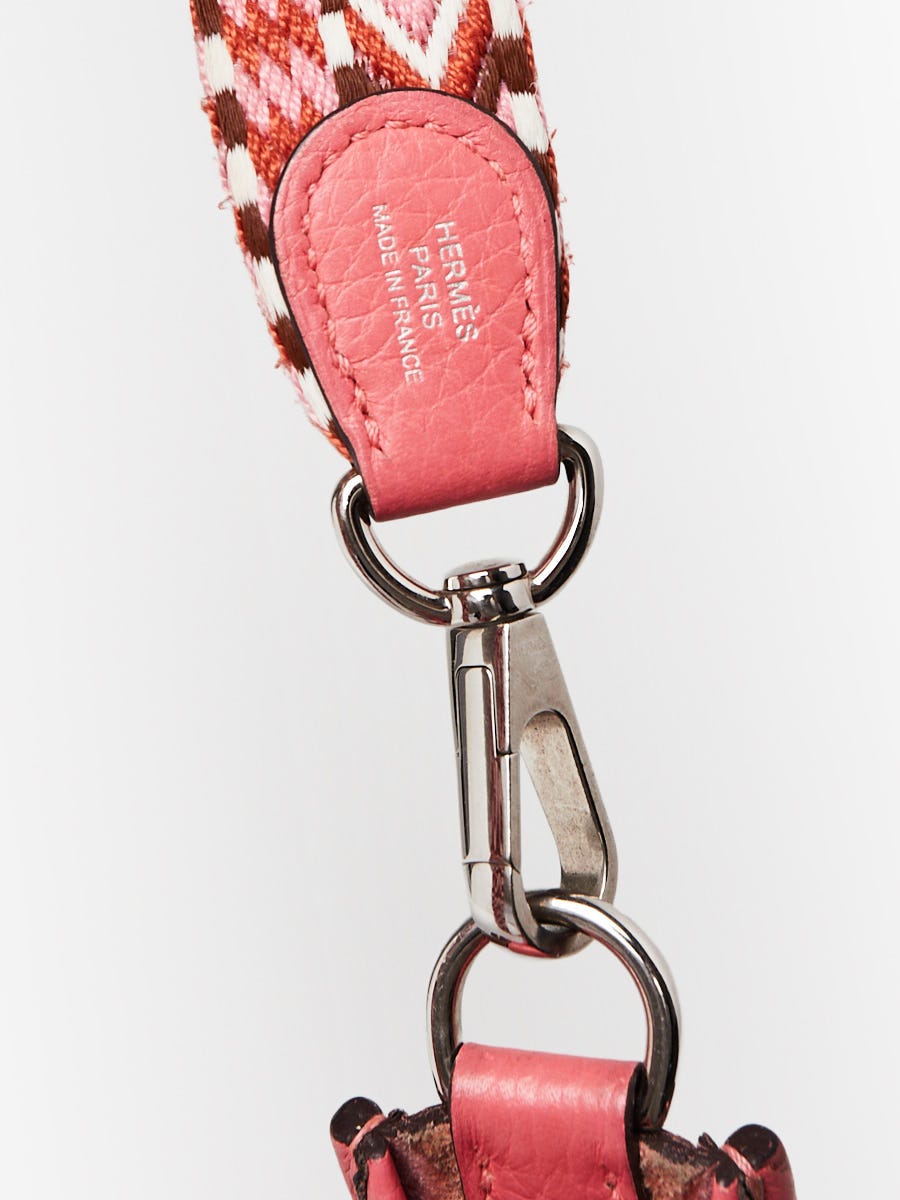 エリ Hermes 16cm Rose Azalee/Rose Confetti Clemence Leather Zigzag