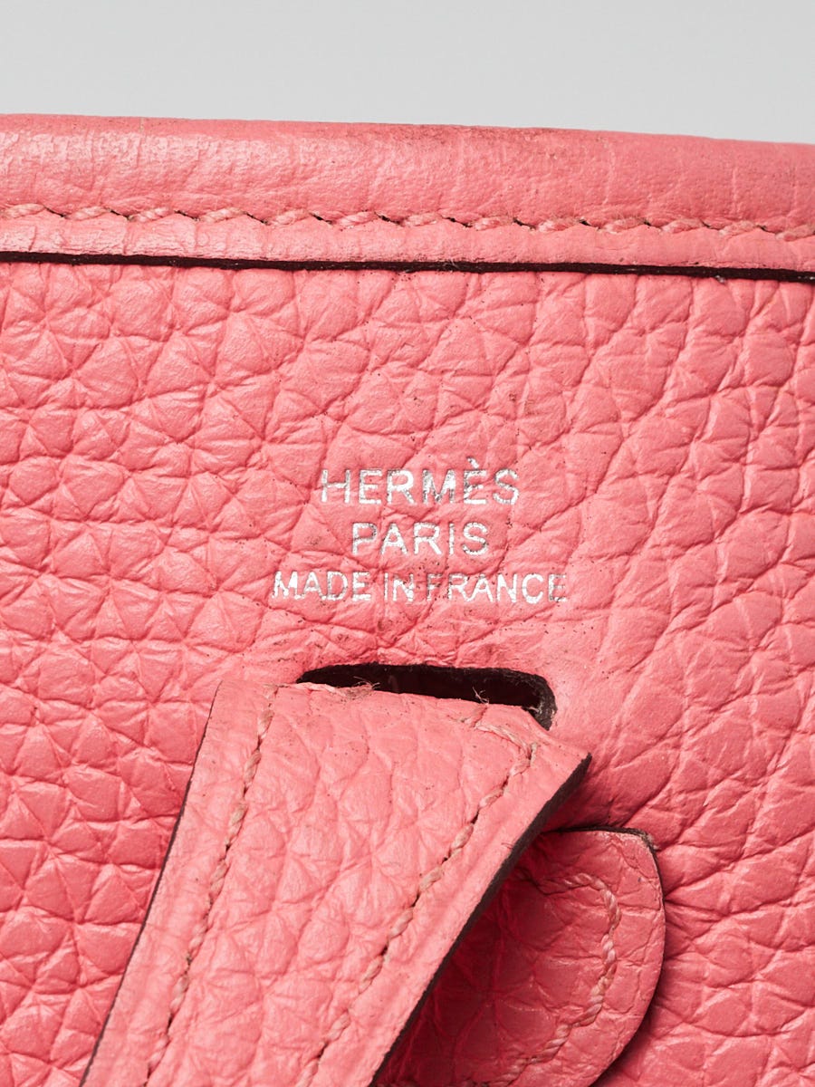 Hermes 16cm Rose Azalee/Rose Confetti Clemence Leather Zigzag