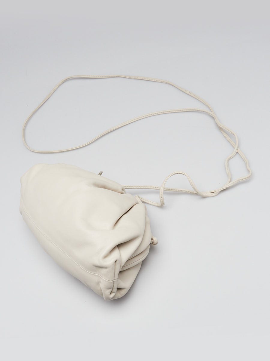 Bottega Veneta White Nappa Leather Mini Pouch Clutch Bag | Yoogi's