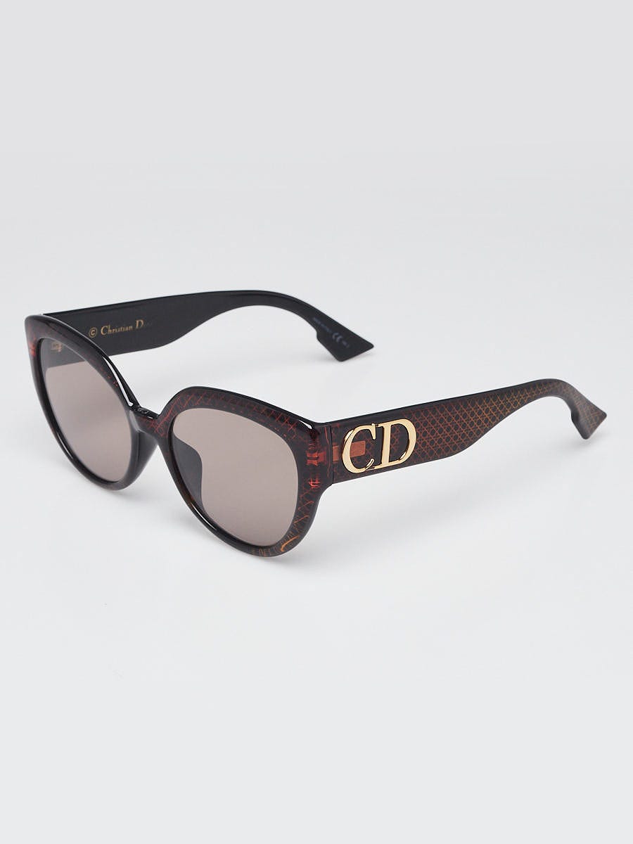 Christian Dior Brown/Gold Acetate Frame Cat Eye DDiorF Sunglasses