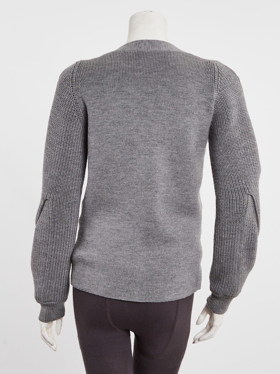 Loewe Grey Wool Knit Cardigan Size Small