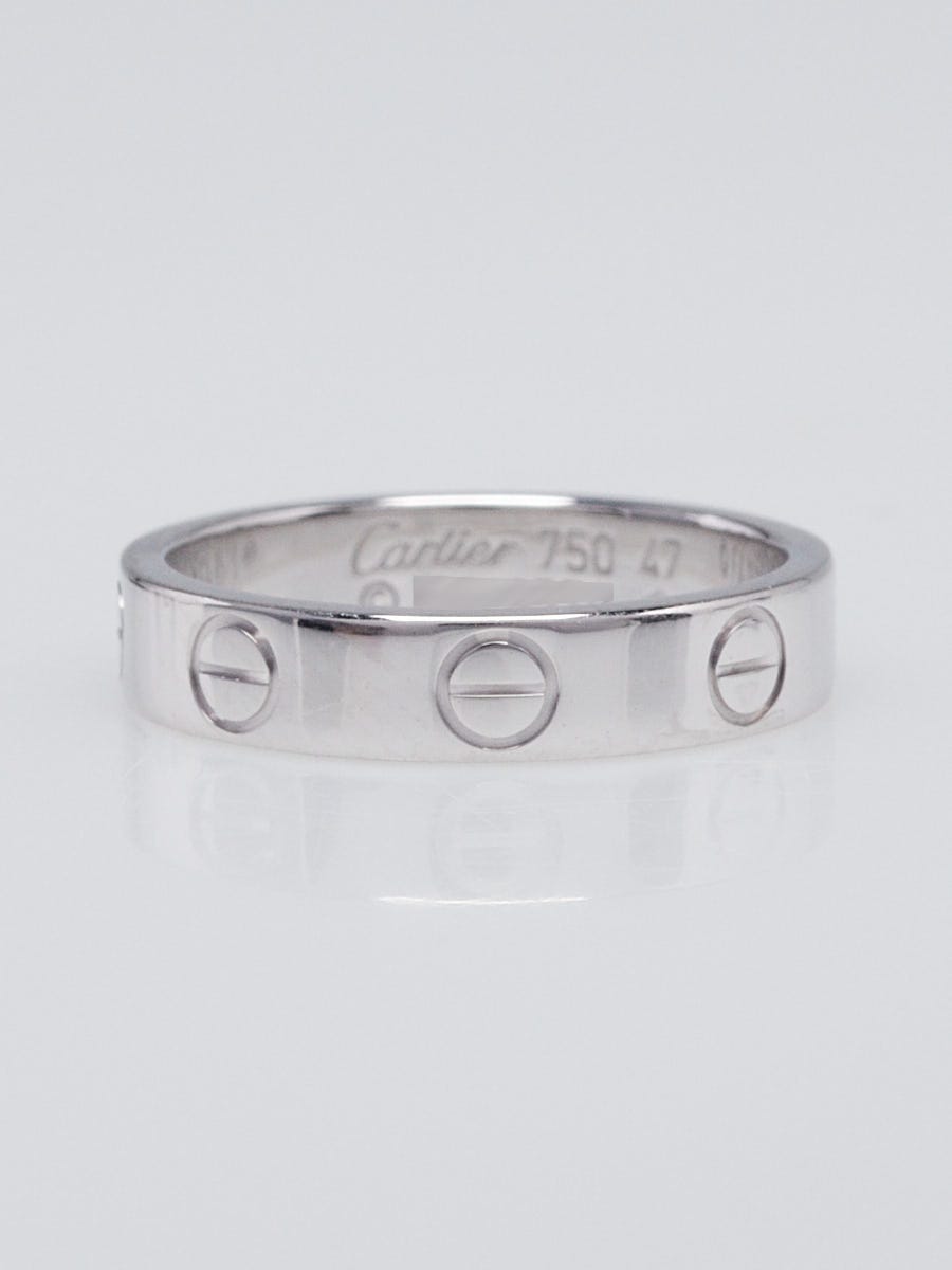 Cartier 18k White Gold 3.5mm LOVE Ring Size 4/47