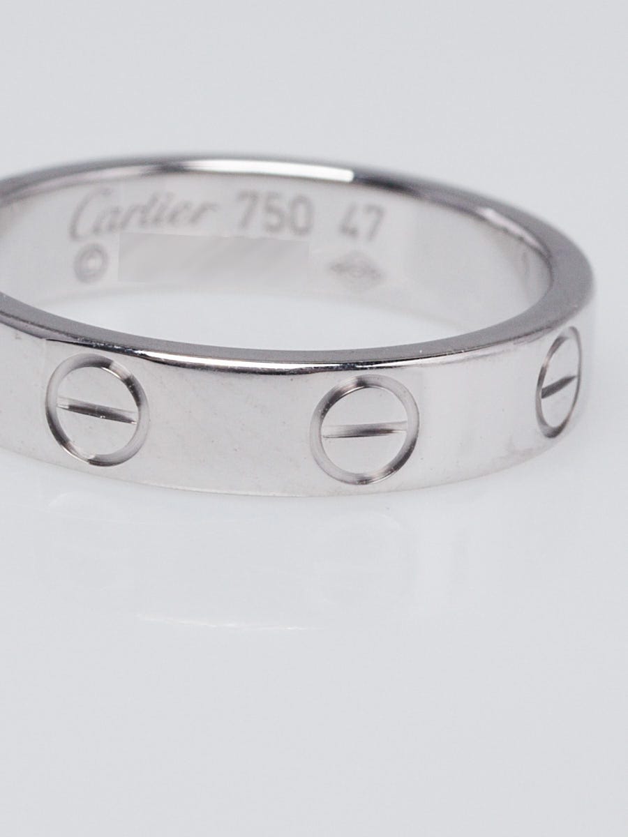 Cartier 18k White Gold 3.5mm LOVE Ring Size 4/47