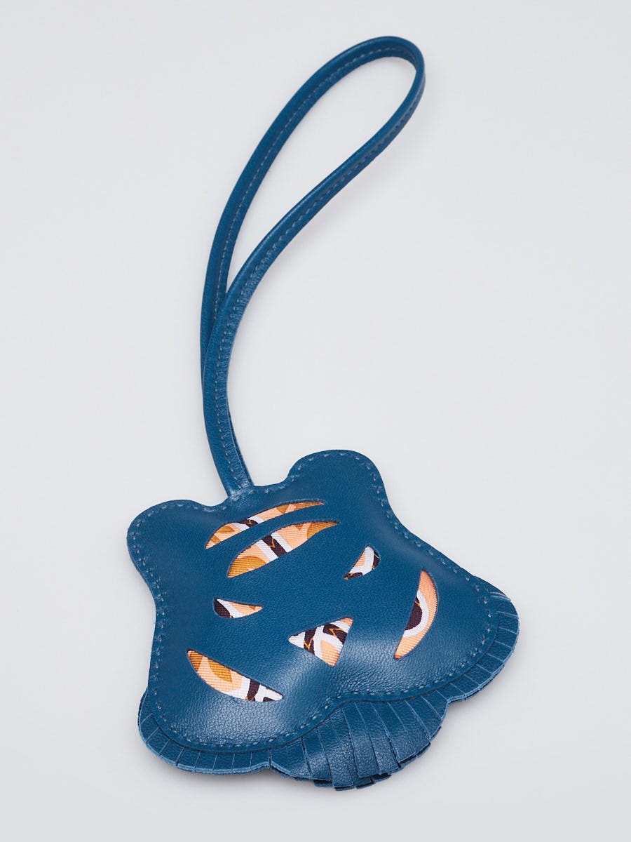 Hermes Colvert Lambskin Leather Petit H Tiger Bag Charm | Yoogi's