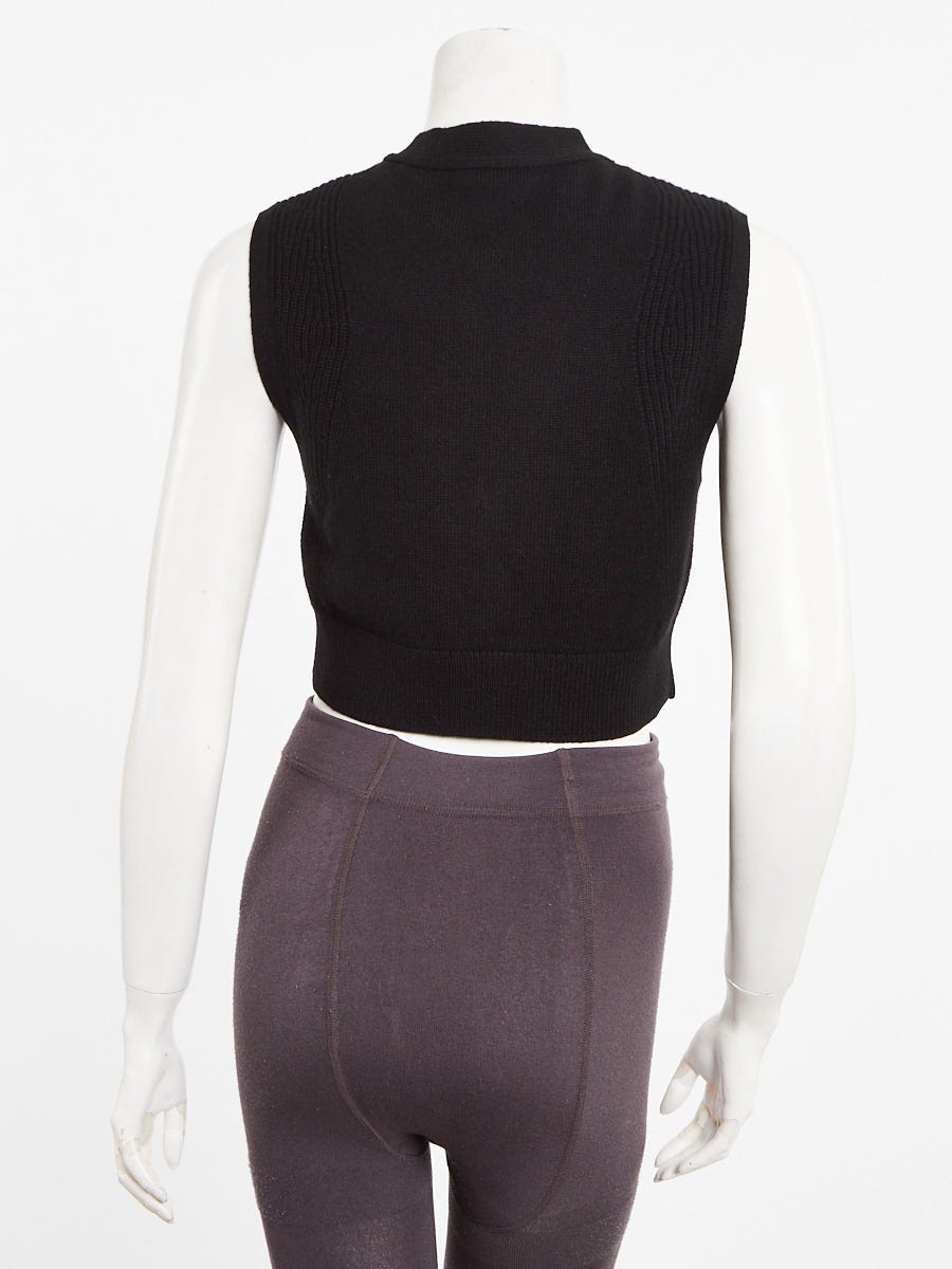 Hermes Black Cashmere Cropped Vest Size 2/36