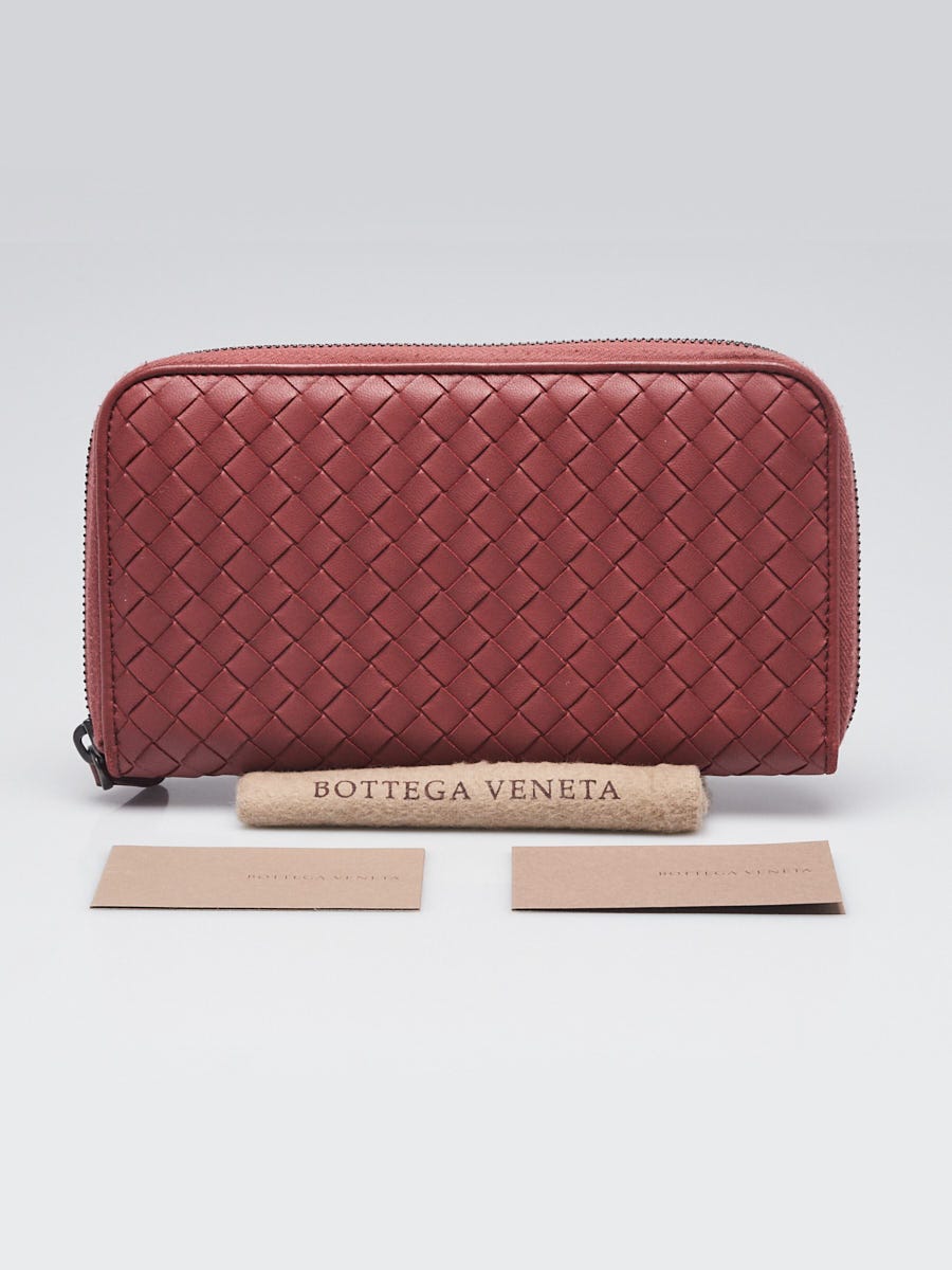 Bottega Veneta Appia Intrecciato Woven Nappa Leather Zip Wallet