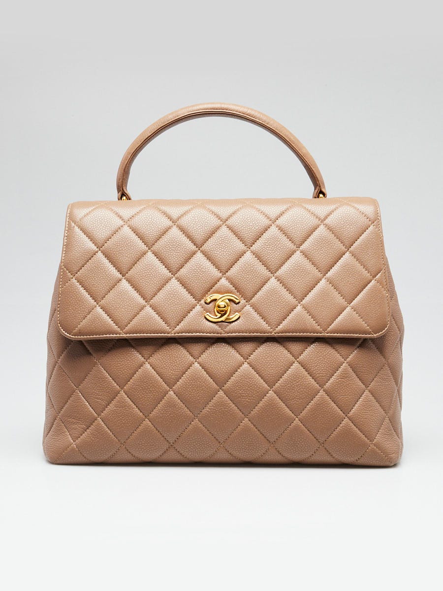 CHANEL ブラウン キルティング ケース Chanel Taupe Quilted Caviar Leather Kelly Top Handle Bag | Yoogi's