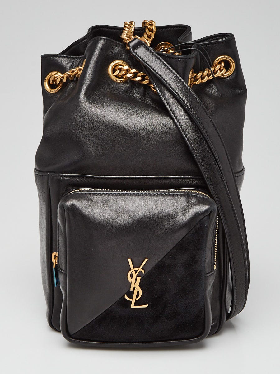 Yves Saint Laurent Black Quilted Lambskin Leather Jamie Backpack Bag