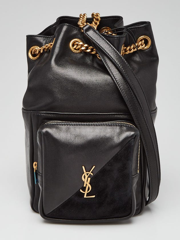 Yves Saint Laurent Black Quilted Lambskin Leather Jamie Backpack Bag