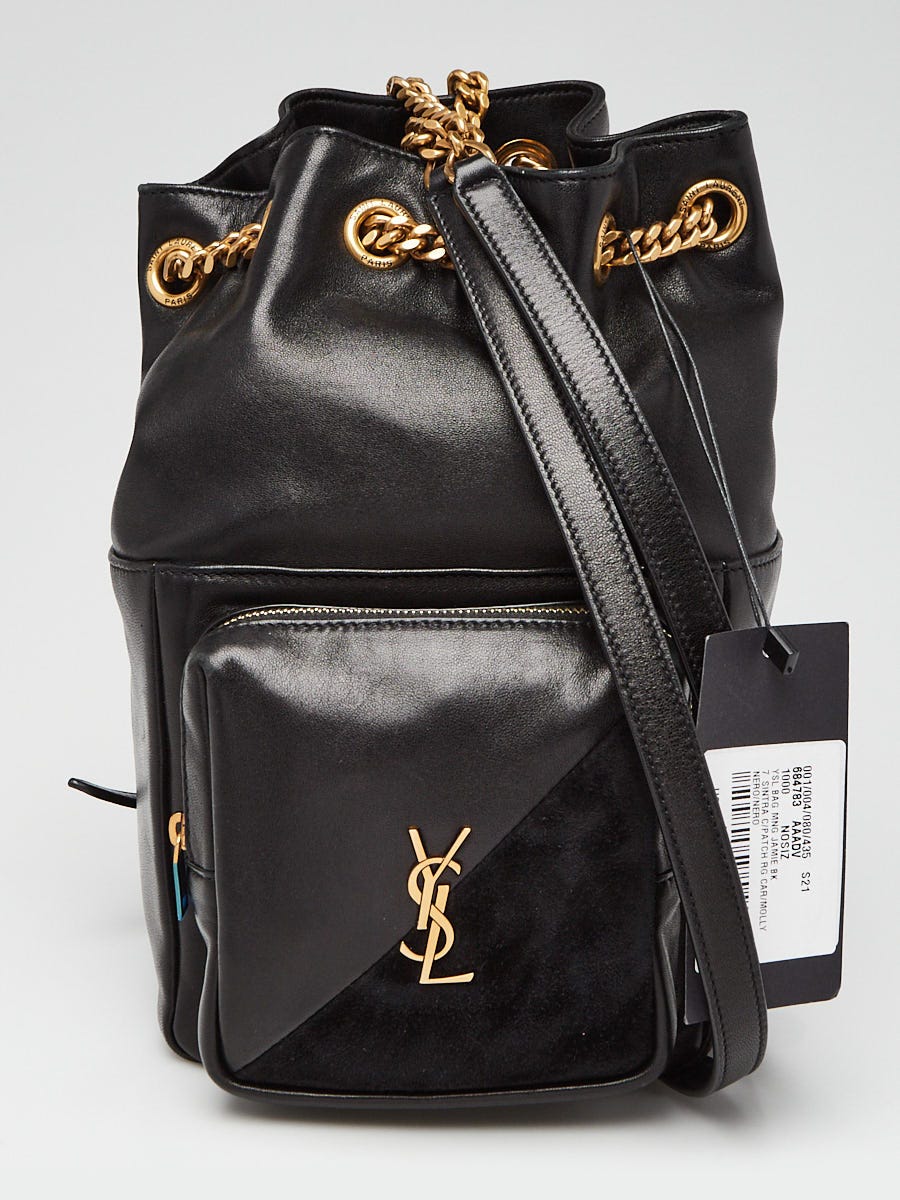 Yves Saint Laurent Black Quilted Lambskin Leather Jamie Backpack