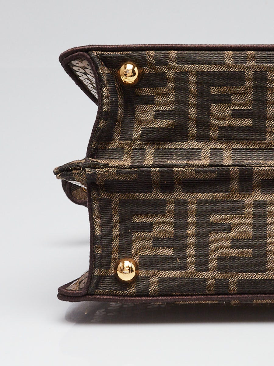 Fendi Moro FF Jacquard Fabric and Sequins Medium Peekaboo Iseeu