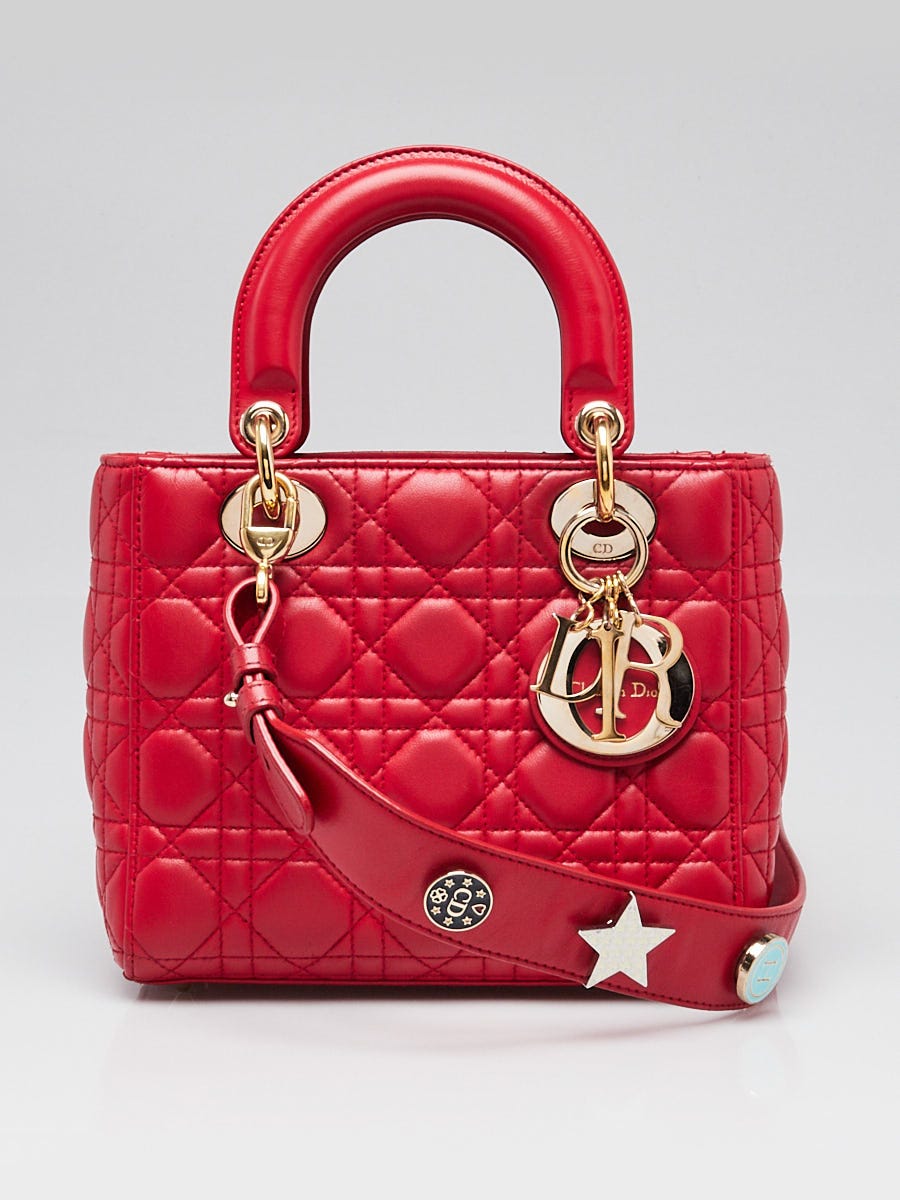 Christian Dior Red Cannage Quilted Lambskin Leather My ABCDior