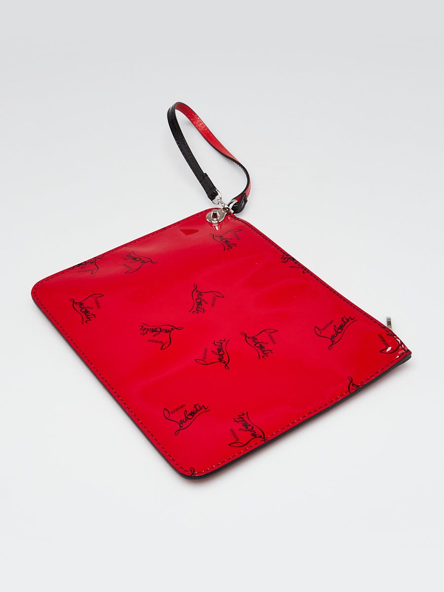 Christian Louboutin Red Patent Leather DegraLoubi Cabata Wristlet Bag