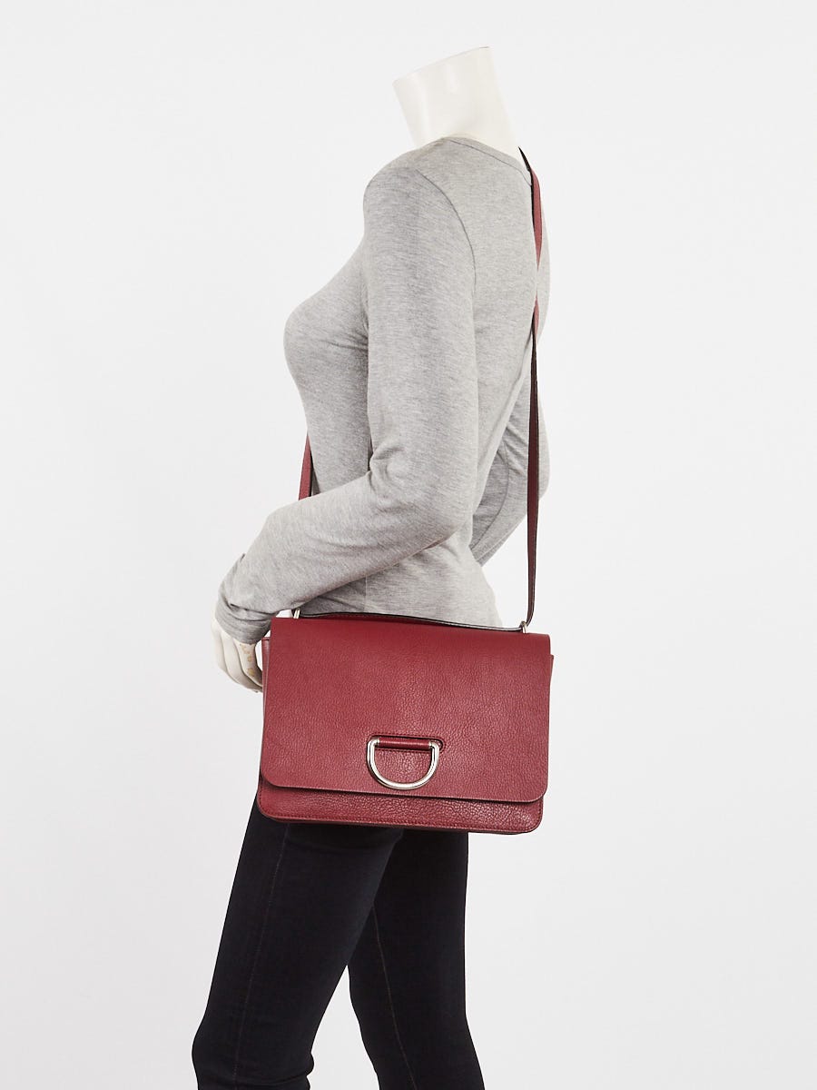 Burberry Red Leather Medium D-Ring Crossbody Bag