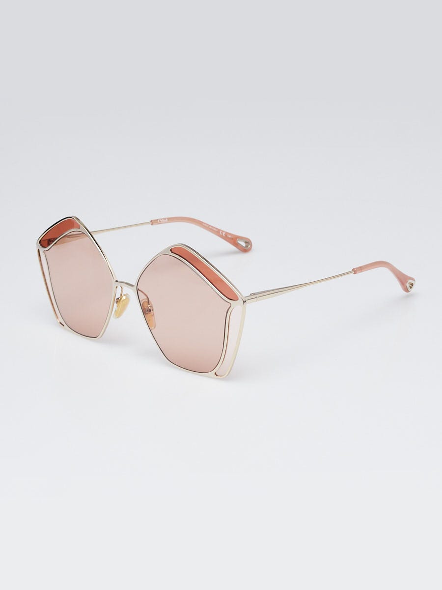 Chloe Goldtone Metal Oversized Sunglasses - CH0026S