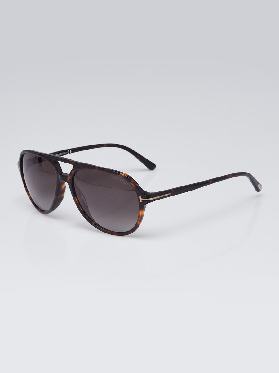 Tom Ford Tortoise Shell Acetate Jared Aviator Sunglasses-TF331