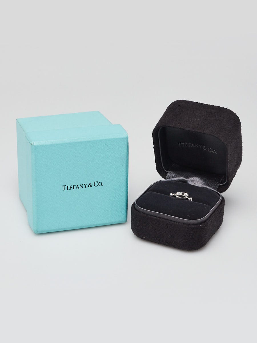 Tiffany & Co. Platinum and Diamond Elsa Peretti Open Heart Ring Size 4