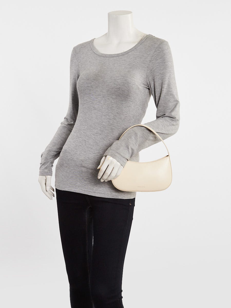 Mansur Gavriel White Leather BonBon Shoulder Bag
