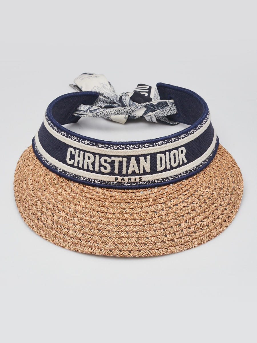 Christian Dior Natural Straw Dioriviera D-Ocean Visor with Mitzah