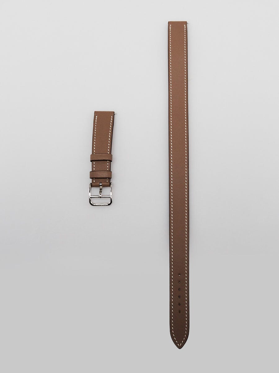 Hermes Etoupe Swift Leather PM Double Tour Watch Strap | Yoogi's