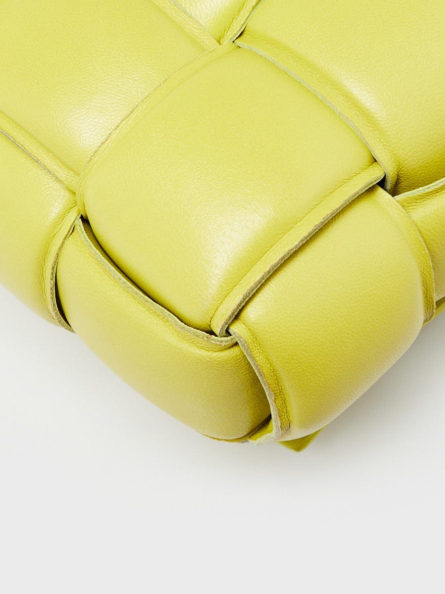 Bottega Veneta Yellow Nappa Leather Maxi Weave Padded Cassette Bag